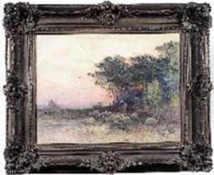 Bergere Et Son Troupeau Au Crepuscule by Alexandre-Gaston Guignard