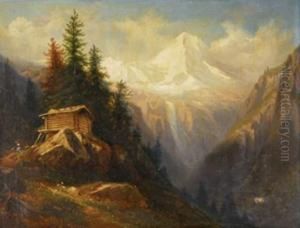 Chalet De Montagne by Charles Louis Guigon