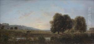 Paysage De Provence Au Soleil Couchant by Paul-Camille Guigou