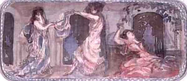 Two Female Figures dancing in a Room another reclining - view 1