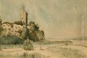 Paysage A Saint Esteve De Janson. by Paul-Camille Guigou