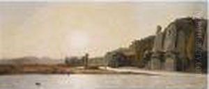 Sunrise Over The Banks Of The Durance, Mirabeau by Paul-Camille Guigou