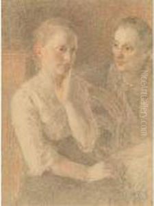 Confidence, 1936, Angele A Droite Et Marie by Francois Joseph Guiguet