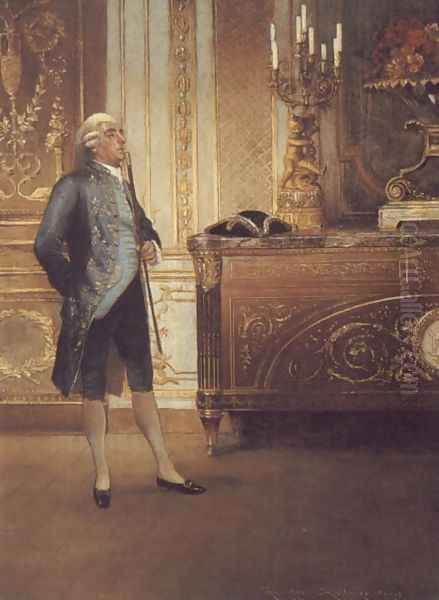 A Gentleman Waiting in an Interior - view 1