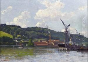 La Seine A Dieppedalle by Narcisse Guilbert
