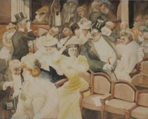 Au Theatre by Albert Guillaume