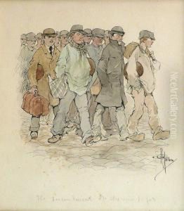Ilsdescendaient Du Chemin De Fer by Albert Guillaume