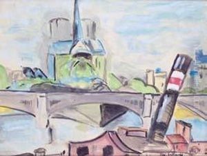 Paris La Seine Et Notre Dame by Albert Guillaume
