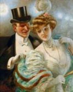 Le Dandy Et L'elegante Au Collier. by Albert Guillaume
