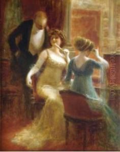 Dans La Loge De Theatre. by Albert Guillaume