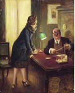 Huile Sur Panneau, Signee En Bas A Droite. Huile Sur Panneau, Signee En Bas A Droite.