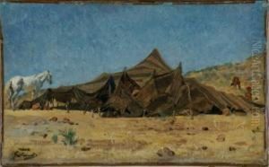 Zeltlager In Der Wuste Algeriens by Gustave Achille Guillaumet