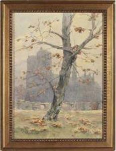 Notre Dame De Paris En Automne A by Gustave Achille Guillaumet