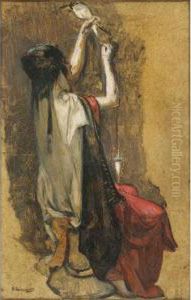 Etude Pour Une Fileuse by Gustave Achille Guillaumet