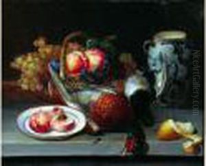 Nature Morte Aux Faisan Et Panier De Fruits