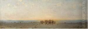 An Arab Caravan In The Desert by Gustave Achille Guillaumet