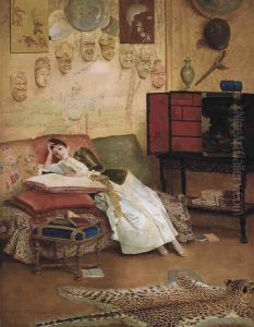 A Quiet Read in a Chinoiserie Interior