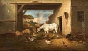 La Cour De La Ferme. by Claude Guilleminet