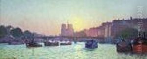Ansicht Von Paris Mit Notre-dame Und Pont-neuf by Charles Victor Guilloux