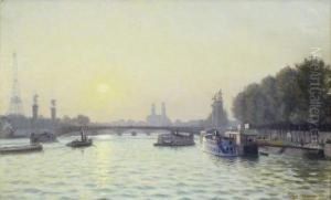 La Seine, Le Pont Alexandre Iii, En Fond L'ancien Trocadero