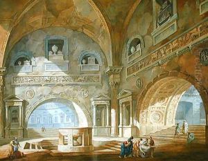 Interior of a mausoleum, 1772 by Charles-Louis Clerisseau