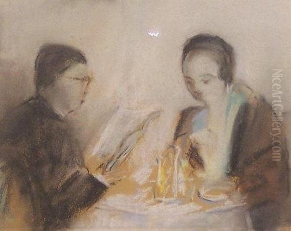 Figures Seated At A Table - view 1
