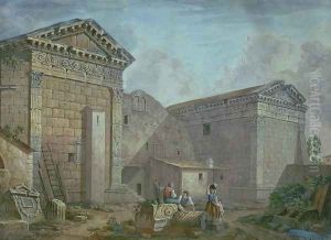 Temple of Augustus, Pola, Istria by Charles-Louis Clerisseau