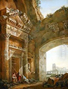 Architectural Ruins (1) by Charles-Louis Clerisseau