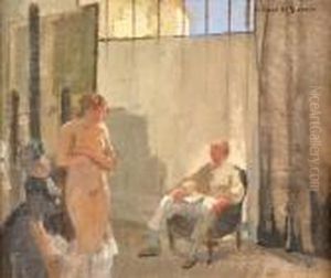 Le Peintre Et Son Modele by Lucien Victor Guirand De Scevola