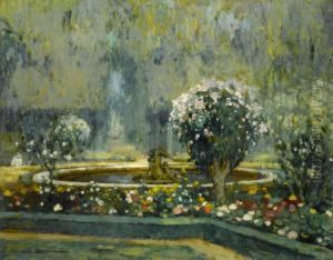 Ansicht Eines Parks Mit Brunnen