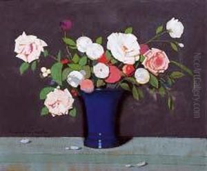 Vase De Roses by Lucien Victor Guirand De Scevola
