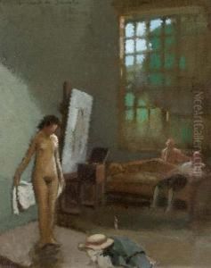 Posing In The Studio by Lucien Victor Guirand De Scevola