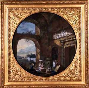 Interior of an Antique Ruin, with Laundresses, 1763 by Charles-Louis Clerisseau