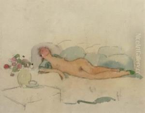 Reclining Nude by Lucien Victor Guirand De Scevola