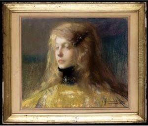 Young Woman Wearing A Hair-pin Young Woman Wearing A Hair-pin
