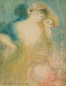 Scevola Study Of Two Ladies by Lucien Victor Guirand De Scevola