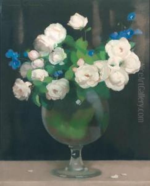 White Roses In A Vase - view 1