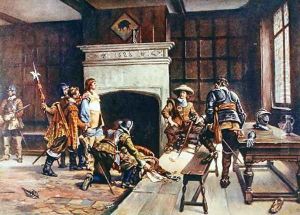 Oliver Cromwell (1599-1658) at the Blue Boar in Holborn, illustration from Lives of Great Men Told by Great Men by Ernest Crofts