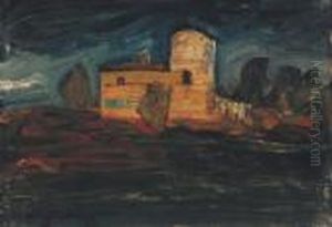 Italian Landscape by Lajos Gulacsy