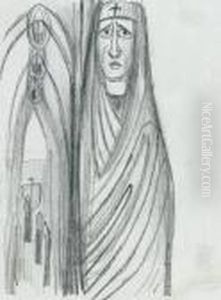 Nun by Lajos Gulacsy