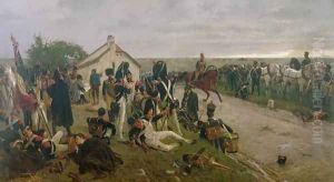 The Morning of The Battle of Waterloo, the French Await Napoleons Orders, 1876 by Ernest Crofts