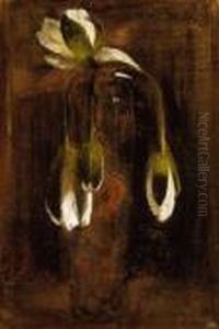 White Flowers In A Vase by Lajos Gulacsy