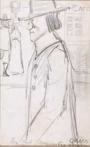 Man In A Hat by Lajos Gulacsy