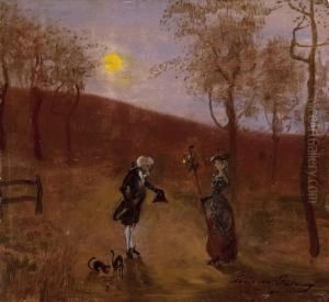 Courtship by Lajos Gulacsy