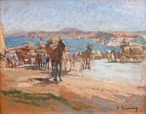 Dechargement Pres D'alger by Adolphe Gumery