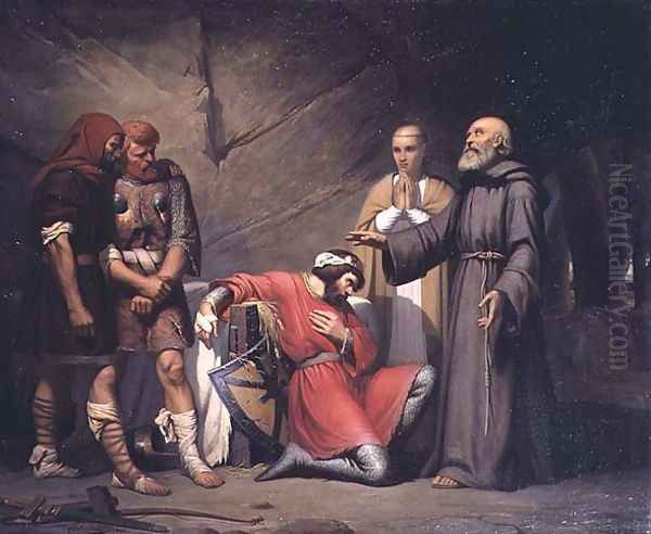 The conversion of Robert, Duke of Normandy, known as Robert the Devil, scene from the opera 'Robert the Devil' by Giacomo Meyerbeer (1791-1864), 1840 - view 1