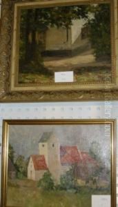 Gummesson, Olja, Gardsplan, 43x32 by Per Gummeson