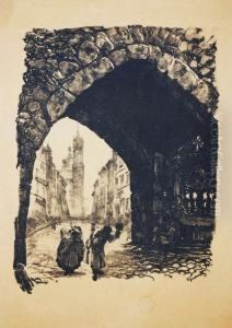 Brama Florianska (1926, Z Teki Widoki Krakowa) by Jan Kanty Gumowski