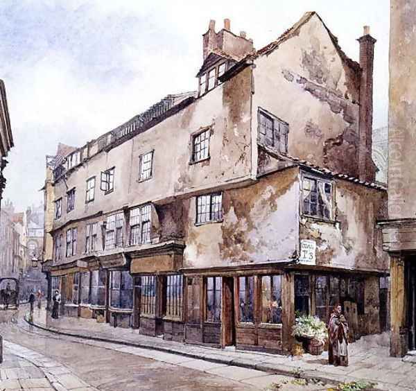 Cloth Fair, Smithfield, with Flower Seller, February 1884 - view 1
