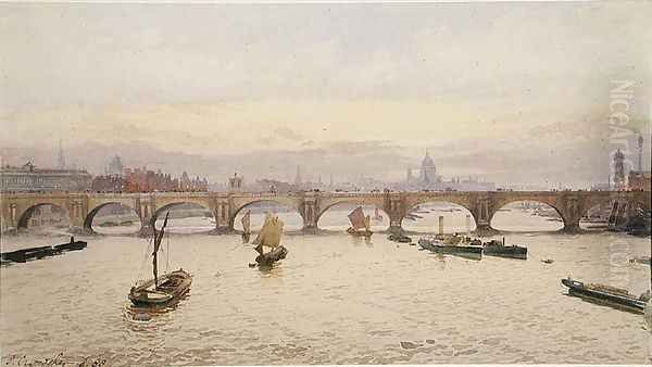 View of Waterloo Bridge from Hungerford Bridge, 1888 by John Crowther